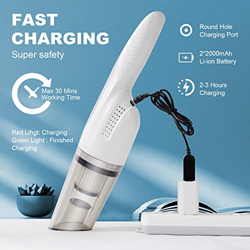 URAQT Handstofzuiger, 9000pa Draadloze Handstofzuiger 120W 30 Min Werk Draagbare Handstofzuiger USB Oplaadbare Stofzuiger Mini Handstofzuiger Krachtige Stofzuiger voor Thuis Auto Kantoor - Image 8