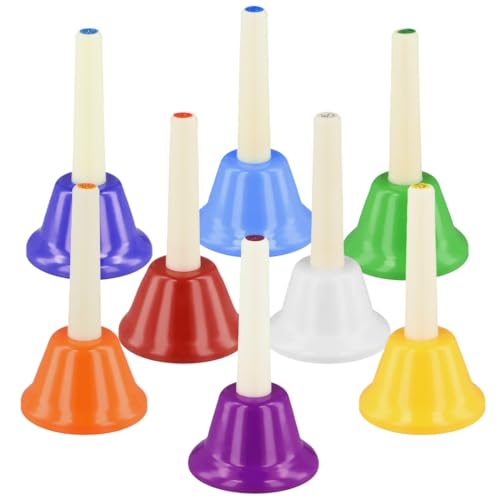 8 notes diatoniques cloches à main en métal instrument percussion musical