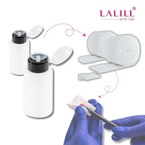 LALILL 2 Stück 200 ml Leere Dispenser Pumpspender Pumpflasche Kunsstoff für Flüssigkeiten Nagellackentferner Remover Cleaner Reinigungsmittel Poliermittel Reiseflasche für Schampoo Lotion