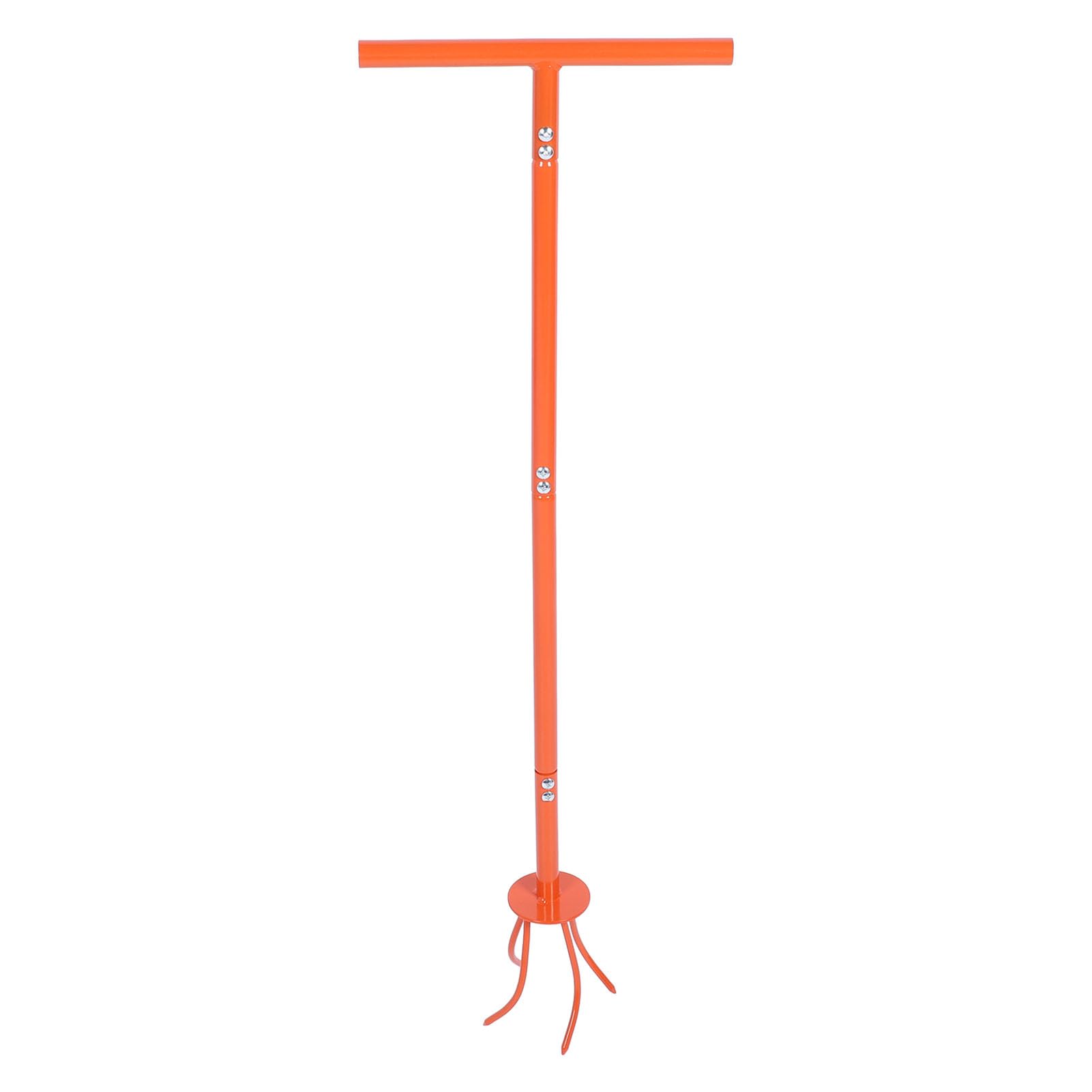 Hand Tiller Garden Manual Tiller Stainless Steel Garden Claw Cultivator Hand Soil Tiller for Flower Bed Vegetable Field Orange