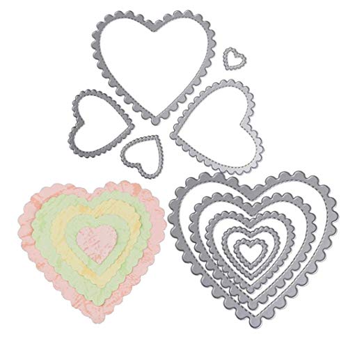 AMOYER 1pc Cutting Heart Metal Cutting Flower Stencil Frames Embossing Folder Template Embossing Random Style