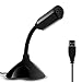 Produktbild owikar USB Mikrofon, Ständer Mini Desktop Studio Rede Mikrofon für PC Laptop Notebook, ideal für KTV, MSN, QQ, Skype, Online-Chat/Spiele, Web Videokonferenzen/Singing/Aufnahme schwarz