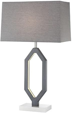 Lite Source Desmond 31" Charcoal Gray Table Lamp with LED Night Light
