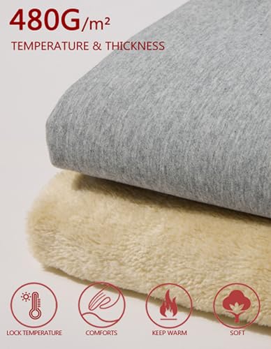 Image of Tansozer Mens Fleece Crewneck Sweatshirt Warm Sherpa Lined Thick Pullover Long Sleeve Tops Shirts