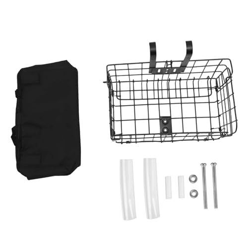 HOLIDYOYO 2個 折りたたみ式取り外し可能フロントバスケット 大容量キャンバストート付き マウンテンバイク対応 自転車用収納カゴ 通学や買い