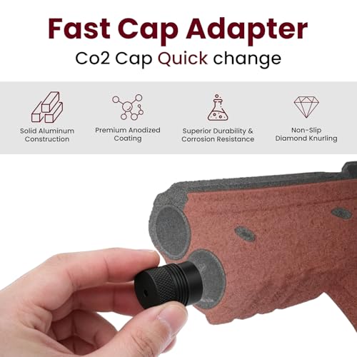 Image of ETZ Fast Cap Adapter for BYRNA SD LE EP HD XL, Aluminum CO2 Quick Release Cylinder Cover, Extended Grip Design No Tools Required, Quick Change Cartridge Cap Accessories, 1 Piece