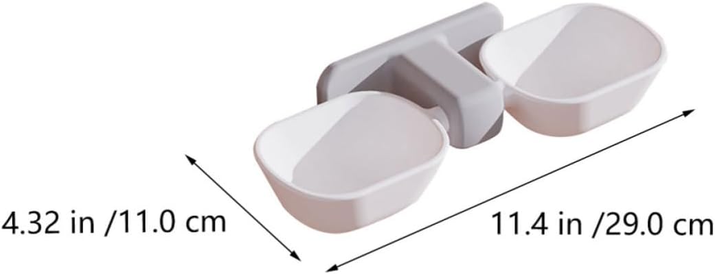 BESTOYARD 2pcs Wall Mounted Cat Feeder Bowls with Neck Protection Design, Dual Pet Feeder Noise Reduction Plastic Bowls for Indoor Cats, for Busy Parents