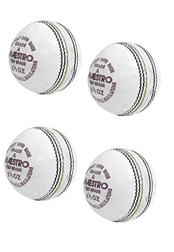 Balle de cricket pour entraînement sur gazon humide CW Maestro Blanc lot de 4