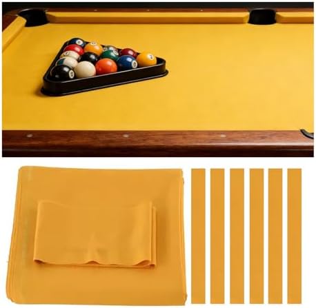 Pre-Cut Pool Table Felt, 9ft Worsted Blend Billiard Cloth, 6 Strips for n Nine-Ball Pool Table