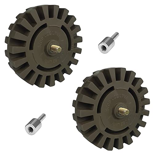 Tucana Ruota in gomma verde, strumento di rimozione adesivi e decalcomanie, per rimuovere gessati, adesivi e grafiche su auto, camper, barche e camion, diametro 10,2 cm, spessore 2,5 cm, con