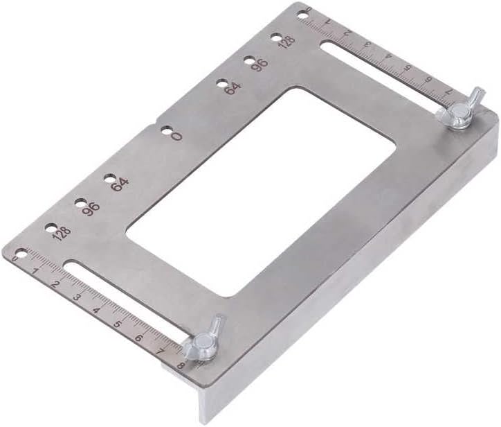 Furniture Handle Punch Locator Easy Carrying 7 Hole Distance Hole Punch Locator 2 Adjustable Screws Stainless Steel for Wardrobe