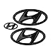 Produktbild Z&HX Emblem Aufkleber Kühlergrill Kofferraum Lenkrad Auto Styling Sticker für 2016-2020 Hyundai Elantra Embleme Set,Schwarz,2016to2018