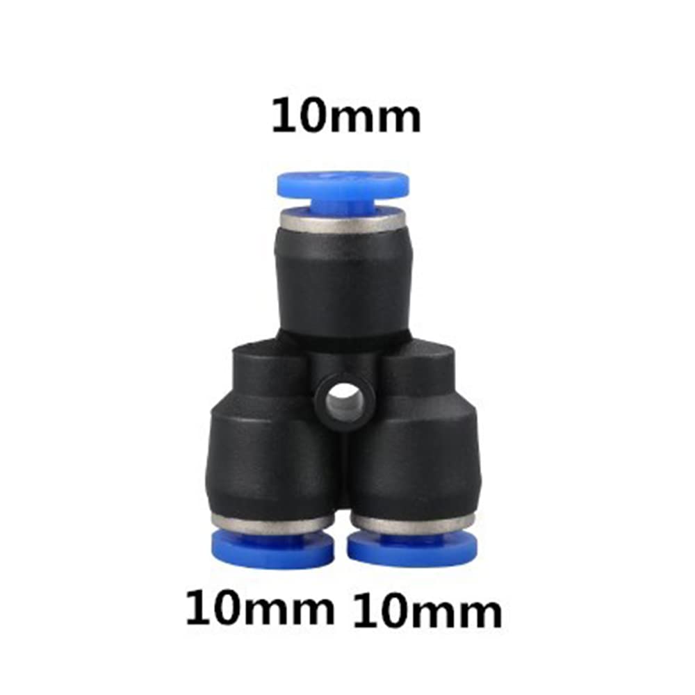 ezqnirk 1PCS 3 Way Port Y Shape Air Pneumatic Hose Tube Push in Gas Plastic Pipe Fitting Connectors Quick Fittings,10mm