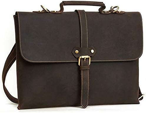 Business Briefcase,Leather Messenger Bag Laptop Shoulder Attache Case image 5
