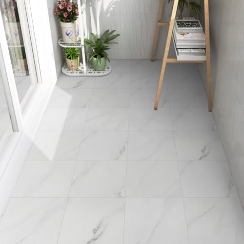 Floor Tiles Self Adhesive, Vinyl Flooring Peel and Stick Floor Tiles Waterproof for Kitchen Living Room and Bathroom DIY Flooring 30x30cm 10pcs(0.9㎡)