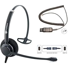 TruVoice HD-100 Professional Wired Headset with Noise Canceling Microphone & HD Speakers - Includes Amplified Adapter Cable Compatible with Avaya 16xx, 96xx and J Series Desk Phones