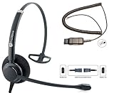 TruVoice HD-100 Professional Headset with Noise Canceling Microphone - Compatible with Avaya 1608 16