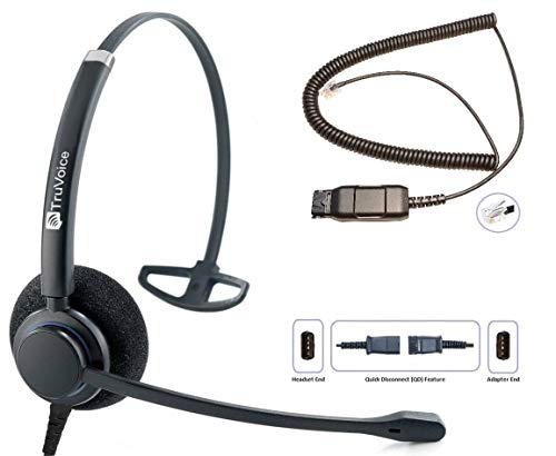 Truvoice Hd-100 Professional Headset With Noise Canceling Microphone - Compatible With Avaya 1608 1616 9601 9608 9611 9611G 9620 9621 9630 9631 9640 9641 9650 9670 J139 J159 J169 J179 Phones #TOP12