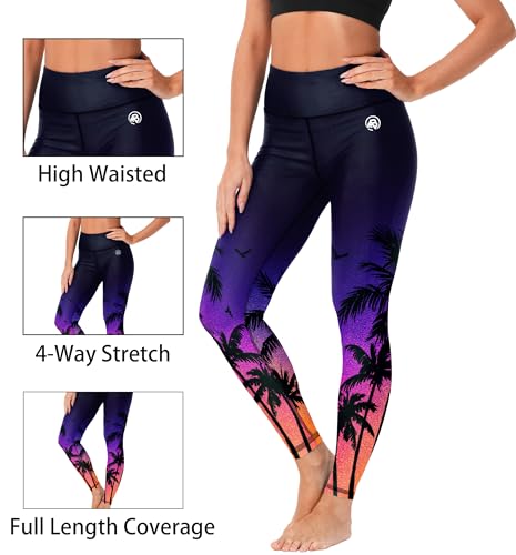 Image of AOBUTE Women Swim Pants UPF 50+ Rash Guard Pants High Waisted Swimming Leggings