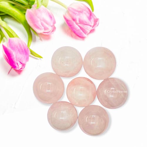 Image of Certified Rose Quartz Crystal Ball for Meditation | Premium Crystal Vastu Items for Home and Feng Shui Items for Good Luck - Pooja Supplies and Spiritual Practices (1 Inch)