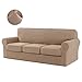 CHUN YI Elastischer Sofakissenbezug, getrennt, für 3-Sitzer, schmutzabweisend, universeller Bezug für Sofa, Stoff oder Jacquard-Stoff aus Polyester und Spandex (3-Sitzer, Kamel)