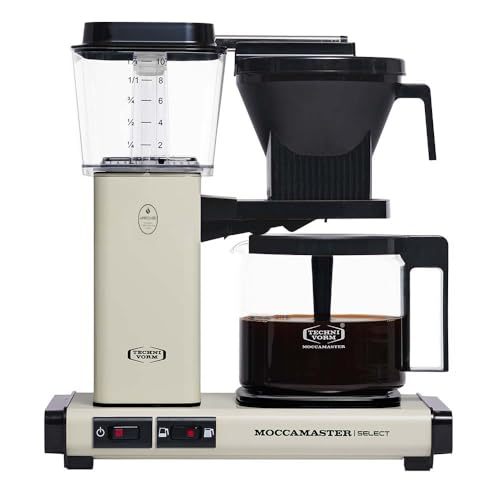 Moccamaster KBG Select, Kaffeemaschine, Retro Kaffeemaschine, Filterkaffee, Off-White, 1.25L
