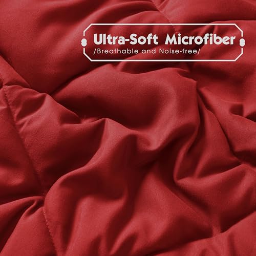 Image of HIG 3pc Red /Black Twin /Twin XL Bedding Comforter Set Duvet Insert Blanket