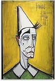 OUTFYT Abstract Bernard Buffet Poster《Clown》Wall Art Bernard Buffet Prints Bernard Buffet Canvas Painting For Home Wall Decor Picture 50x70cmx1 No Frame