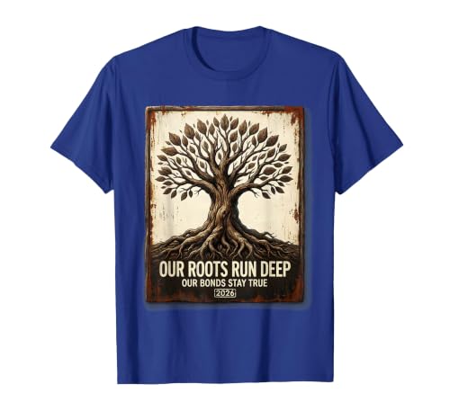Our Roots Run Deep 2026 Family Reunion Matching Vintage T-Shirt, Men, Royal Blue, Small