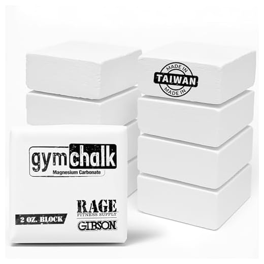 Gibson Athletic Powder Chalk Blocks, Magnesium Carbonate, Pack of 8, 1lb