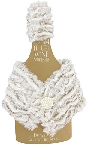 Wine Wardrobe Cover Ornate Bejeweled Magnetic Buttons (Cream)