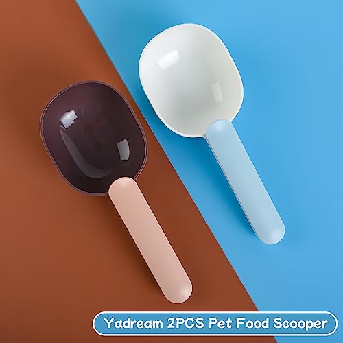 2PCS Pet Multi-functional Plastic Pet Food Scooper with Fashionable Food Shovel Handle and Comfortable Grip Handle,suitable for Cats Dogs and other pets
