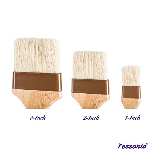 3-Piece Pastry Brush Set, 1-Inch, 2-Inch, 3-Inch Width Natural Boar Bristle Pastry Brushes, Lacquered Hardwood Basting Brushes, Cooking / Baking Brushes - Thumbnail 4