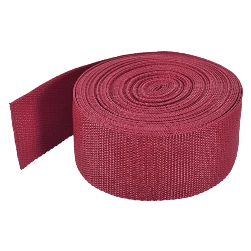 Image of MECCANIXITY Lightweight Polypropylene Webbing Strap 2 inch 10 Yard Backpack Strapping Band Dark Red for Outdoor Luggage Cargo Straps