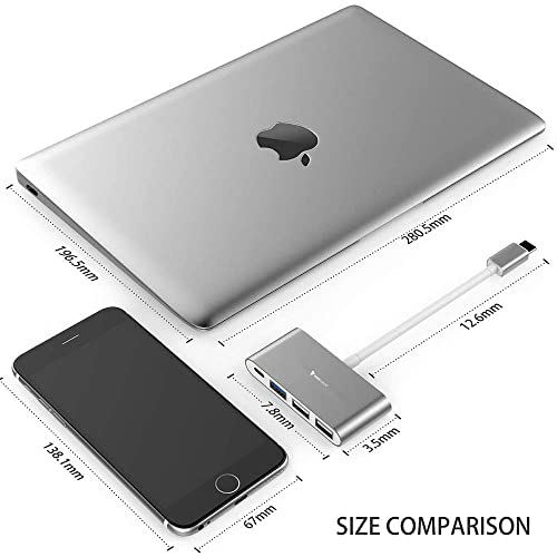 Image of Vaku Luxos USB Type C Hub QUARDO 4IN1 Multi Port USB 3.0 High-Speed Adapter Connector (5GBPS) Data Transfer Converter Extension Compatible with MacBook Air Pro, Laptop & Other Type C Devices
