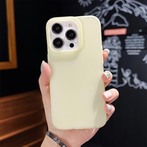 Coque iPhone 12 Pro mate jaune transparente avec protection caméra intégrée