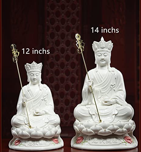 Estatua Ksitigarbha Bodhisattva Budista 14 pulgadas Blanca miniatura 6