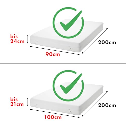 Jacobson Jersey Spannbettlaken Spannbetttuch Baumwolle Bettlaken (90x200-100x200 cm, Grau) – Ansicht 4