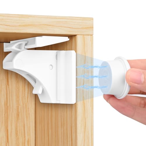 Dreamhigh® Magnetisches Kindersicherung Schrank 10 SchlöSser mit 2 SchlüSsel, Unsichtbare Schranksicherung Baby für Schrank und Schubladen, Ohne Bohren und Schrauben