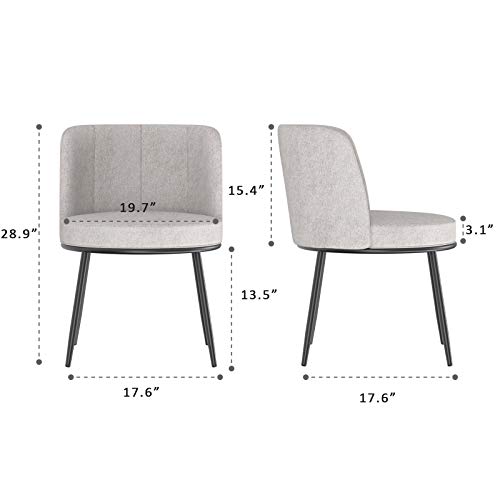 image for mecor Modern Fabric Dining Chairs Set of 2, Upholstered Side Accent Ch