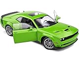 2020 Dodg-e Challenger R/T Scat Pack Widebody with Sunroof Bright Green with Black Tail Stripe 1/18...