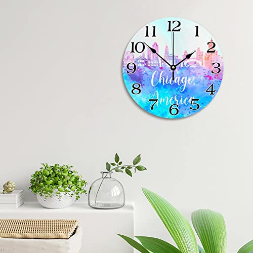 Horloge murale moderne inspirée de Chicago comme décoration de salon