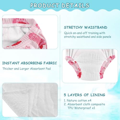 Image of Toddler Potty Training Underwear Cotton Absorbent Soft Baby Girl Boy Potty Training Pant 2t-5t