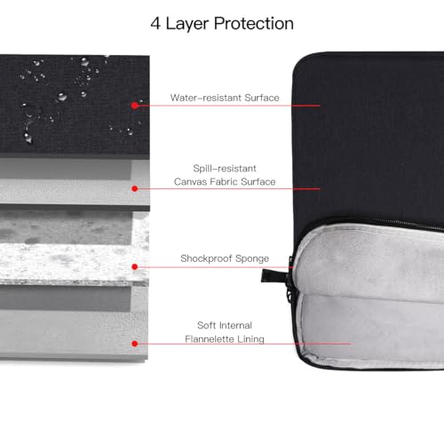 Image of Tablet Sleeve Case for 13 inch New iPad Air M4 M3 M2 2026-2024, 13 inch iPad Pro M4 M5 with Magic /Smart Keyboard, Protective Travel Pouch Bag, Black