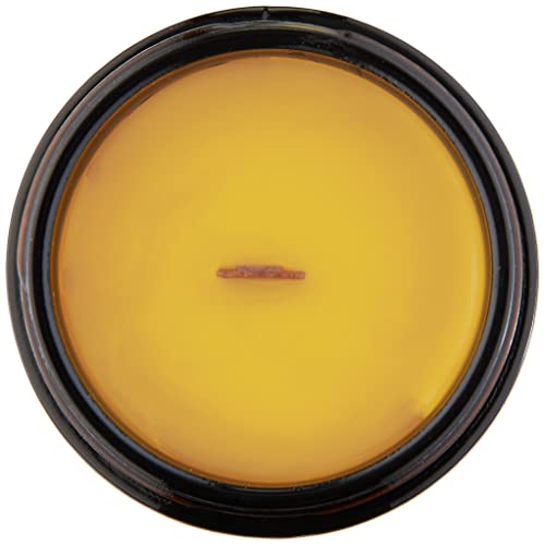 Fewwessentials - 100% Pure Beeswax + Essential & Natural Oil Aromatherapy Candles| Wicks Made With Wood|3.8 Oz|Amber Jar - Spicy Bergamot #TOP3