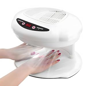 Nail Dryer for Regular Polish, 400W Nail Drying Fan Professional Air Nail Dryer Fan with Sensor and Hot and Cool Air for Manicure Salon and Home Use