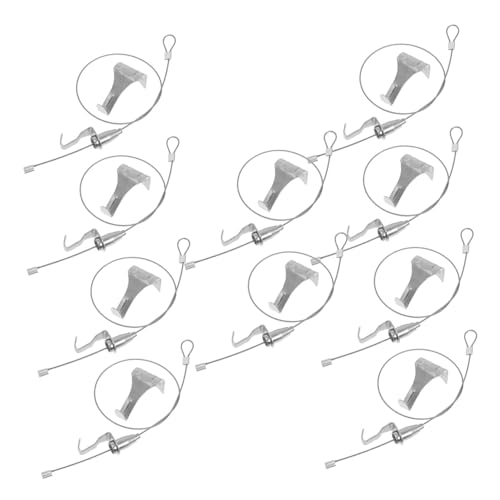 Operitacx 10 juegos Kit de Colgadores Ajustables Inoxidable para Cuadros Sistema con Cable y Ganchos para Montaje Pared Exposiciones y Hogar