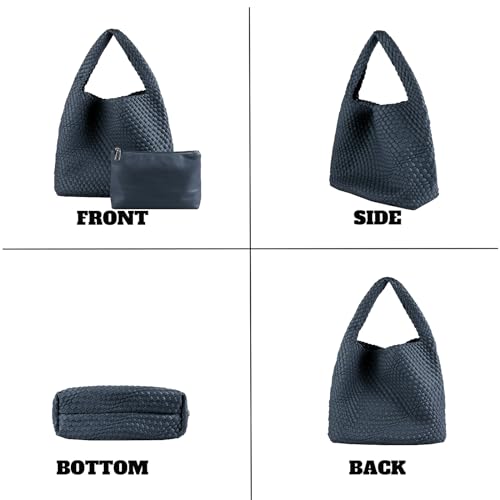 Hand Woven Bag Tote Bag For Women Vegan Leather Underarm Travel Shoulder Tote Handbag Satchel Beach Bag With Purses2