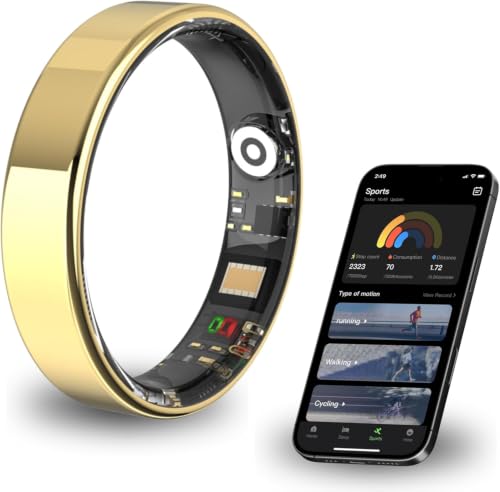 Image of 2026 Smart Ring for Women and Men Ultra Thin 6.0mm Fitness Tracker | Heart Rate Sleep Blood Oxygen Steps and Cycle Monitoring | No Subscription Required (Gold, #10)