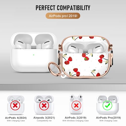 Image of Gedicht for Airpods Pro 2 Case with Lock,TPU Soft Cases for Airpods Pro Case 2nd /1st Gen,Shockproof for Airpod Pro 2nd Generation Cases Cute Pattern Women Girl with Keychain,Cherry Dot
